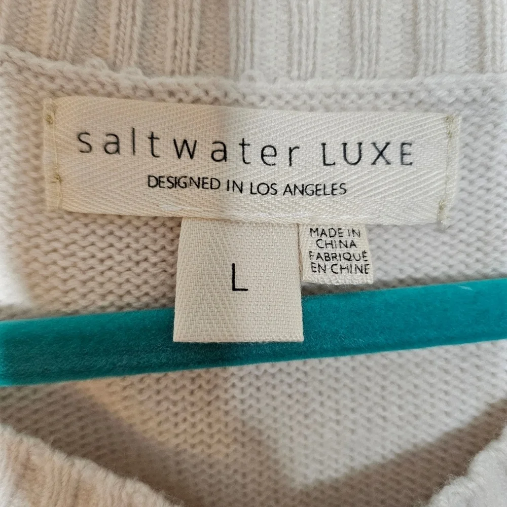 saltwater LUXE Take Me to Paradise Sweater in Cream•Size Large•NWOT! - Picture 4 of 9